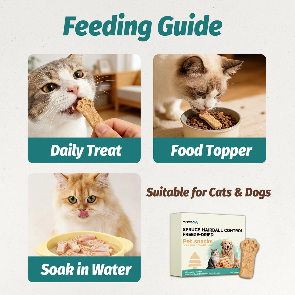 YOSSOA Hairball Relief Freeze-Dried Cat Treats